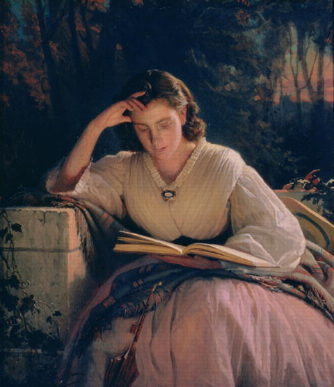 Ivan Kramskoy - Sophia Kramskaya leyendo (1863)