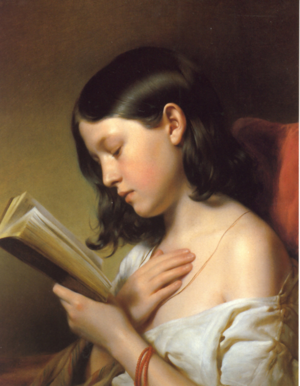 Franz Eybl - Joven leyendo (1850)